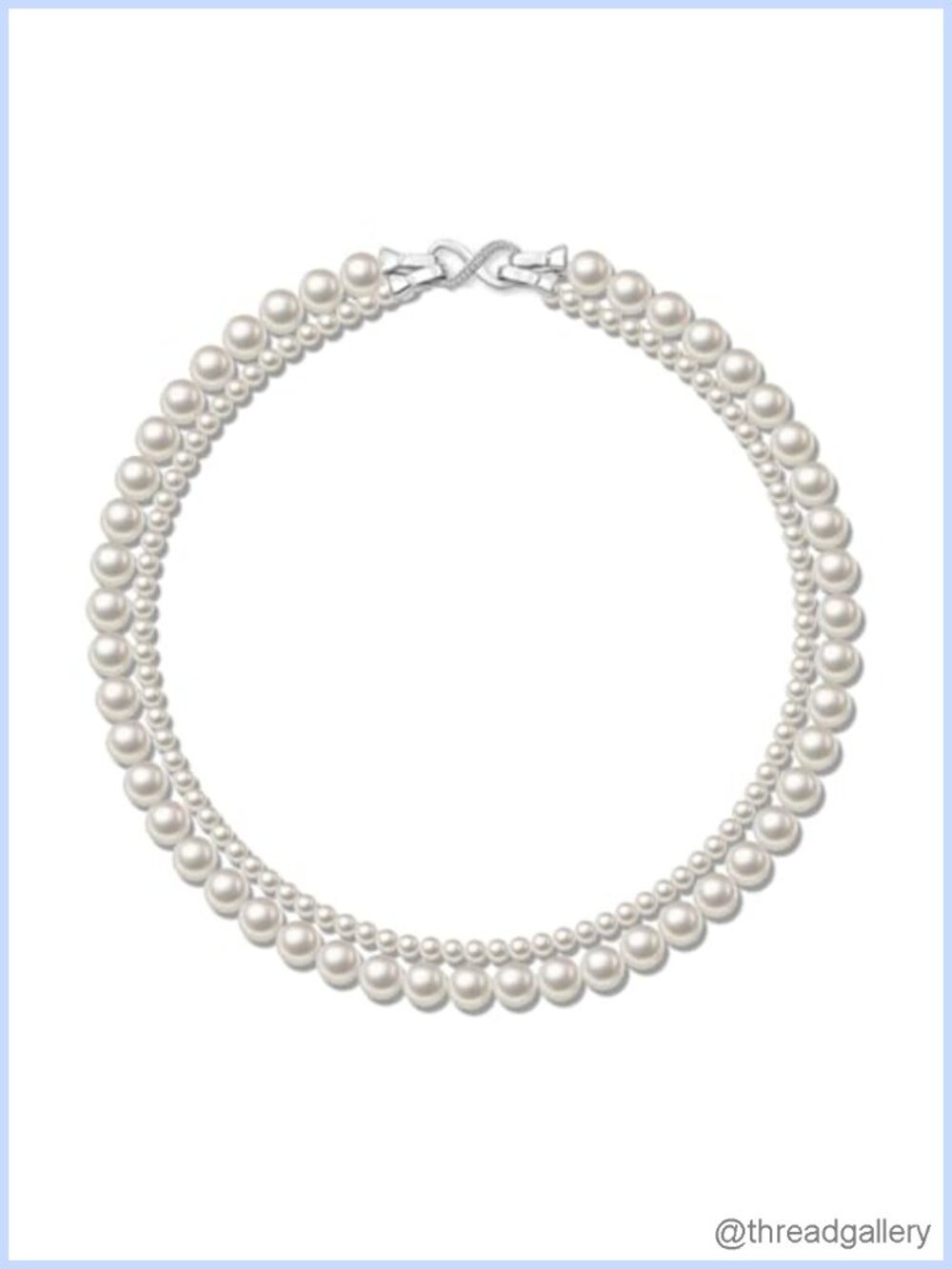 Faux Pearl Necklace Double Strand Detachable Layered Convertible Women